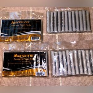 Mariana 4 packs of 12 concave perming rods for hair 3/8” long grey 48 total NEW